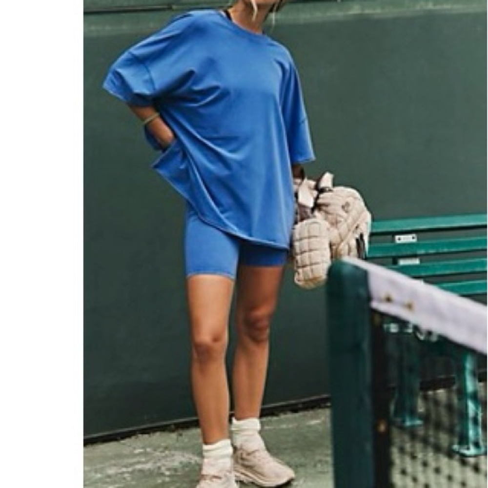 Free People Blue Oversized Top